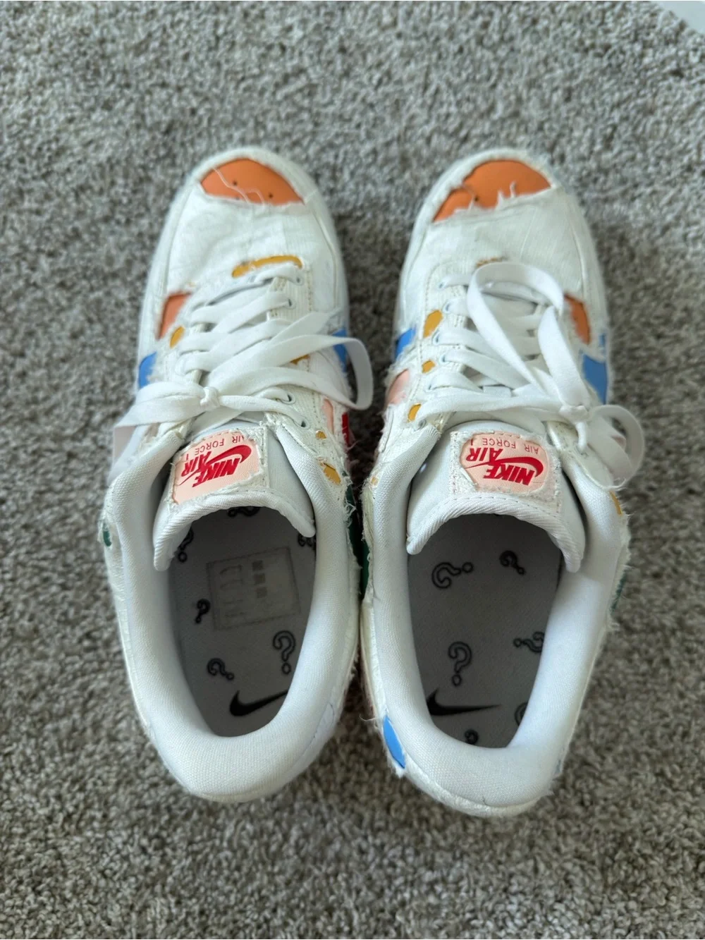 Nike Air Force 1 Tear-Away Shoes White Multi-Color Air Force Style Sneakers